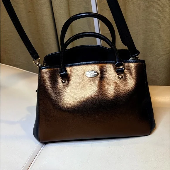 Coach Black and Bronze Satchel - Picture 1 of 15
